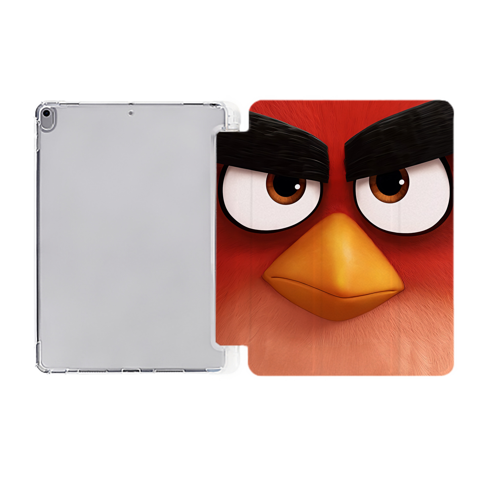 （画像用） Angry Birds アングリーバード IPad ケース ペン収納付き 三つ折りスタンド PUレザー×シリコン 対応機種9.5/10.5/10.9インチ